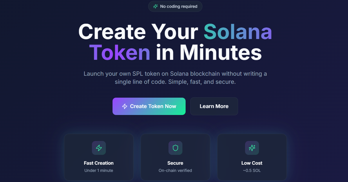 TokenForge | Create Solana SPL Tokens Without Code - Meme Coin Generator